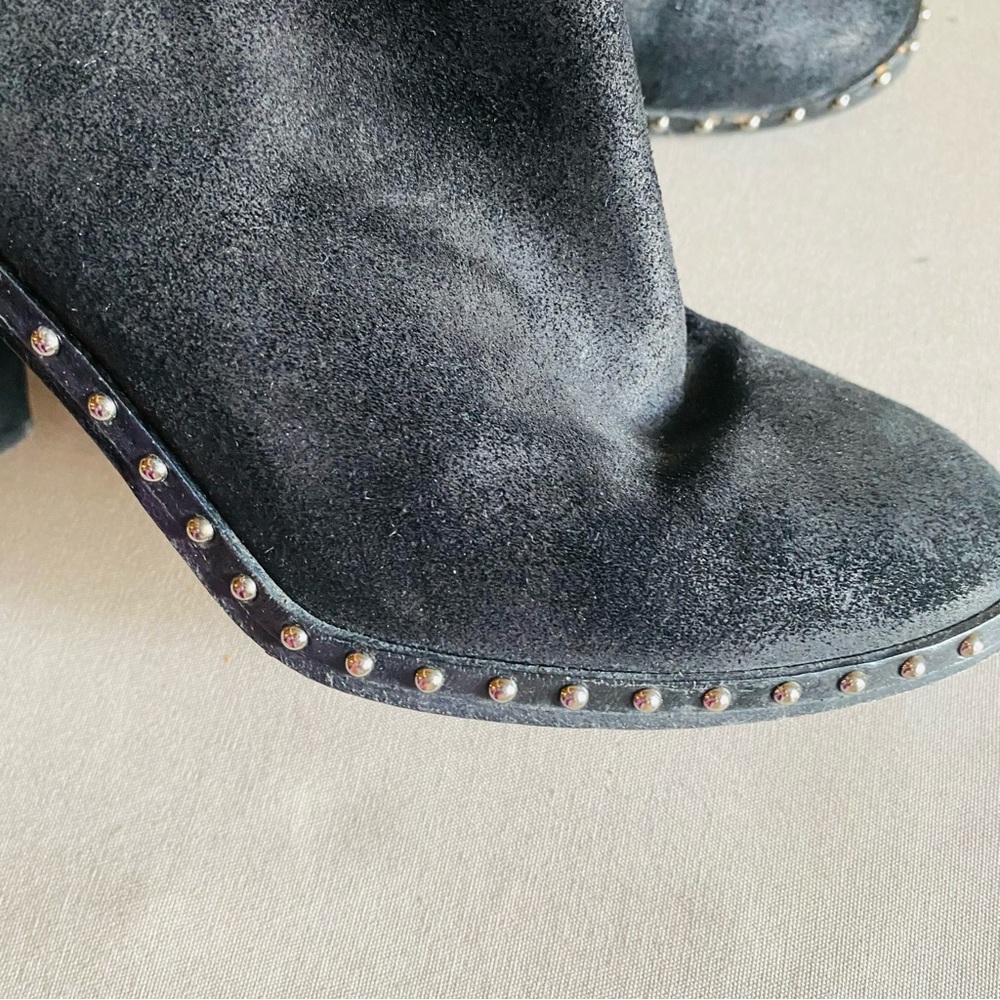 Rag & Bone Romi Waxy Studded Suede Boot in Black - Picture 9 of 9